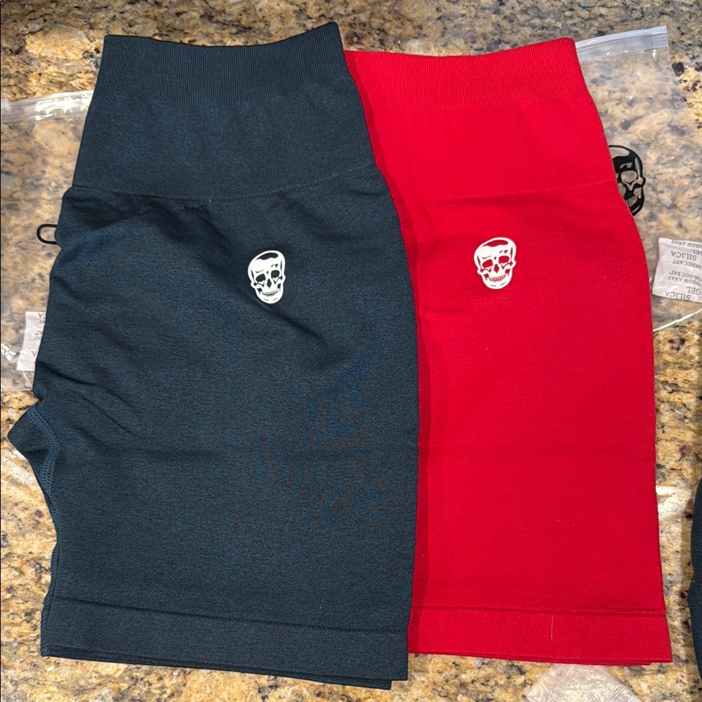 Black and Red GymReaper shorts